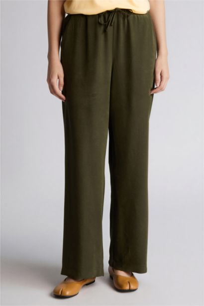 Straight Fit Wide Leg Trousers