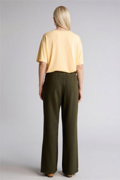 Straight Fit Wide Leg Trousers