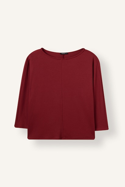 Kayık Yaka Uzun Kollu Tişört