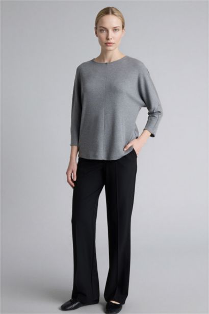 Kayık Yaka Uzun Kollu Tişört