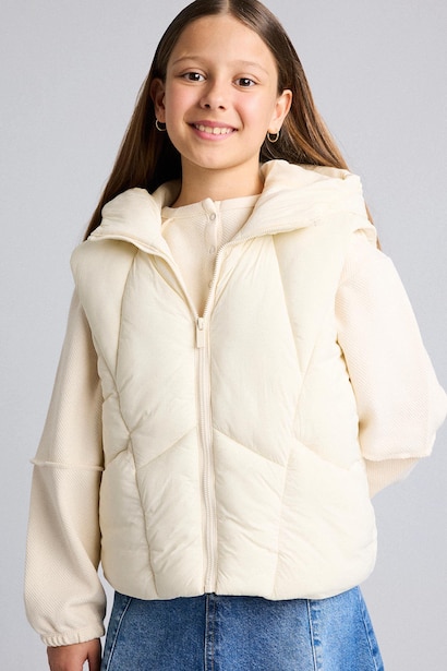 Girl Waterproof Hooded Zip-Up Vest
