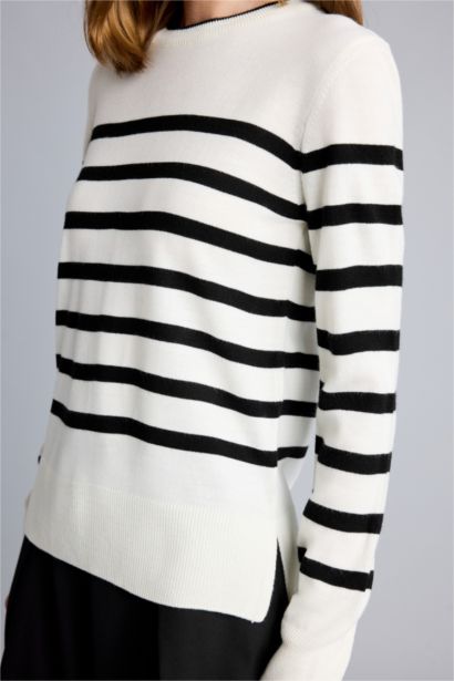 Regular Fit Crew Neck Striped Pullover