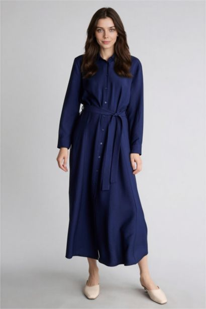 Robe Tissée À Manches Longues