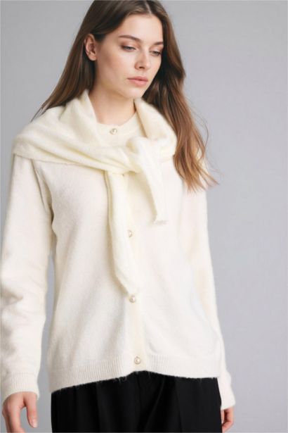 Gilet en maille avec écharpe