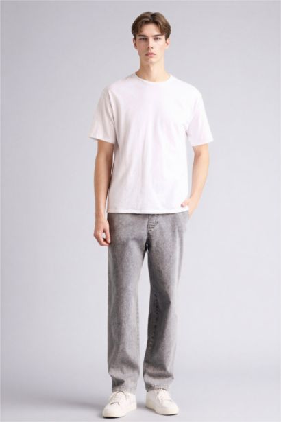 Yumuşak Dokulu Wide Leg Jean Pantolon