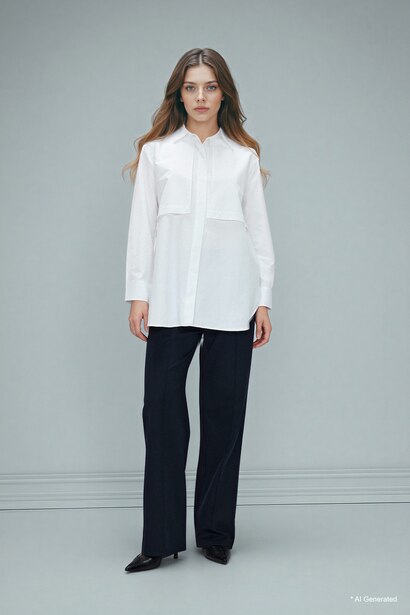 Regular Fit Poplin Long Sleeve Tunic
