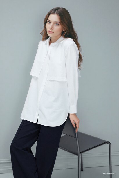 Regular Fit Poplin Long Sleeve Tunic