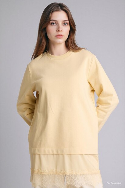 %100 Pamuk Sweatshirt Tunik