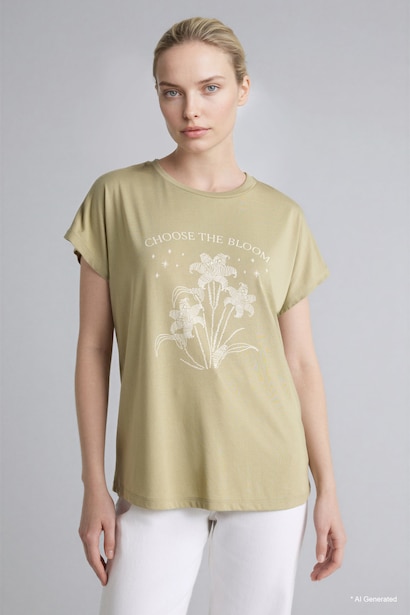 Floral Crew Neck Short Sleeve T-Shirt