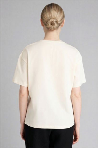 Relax Fit Crew Neck Patterned Cotton T-Shirt