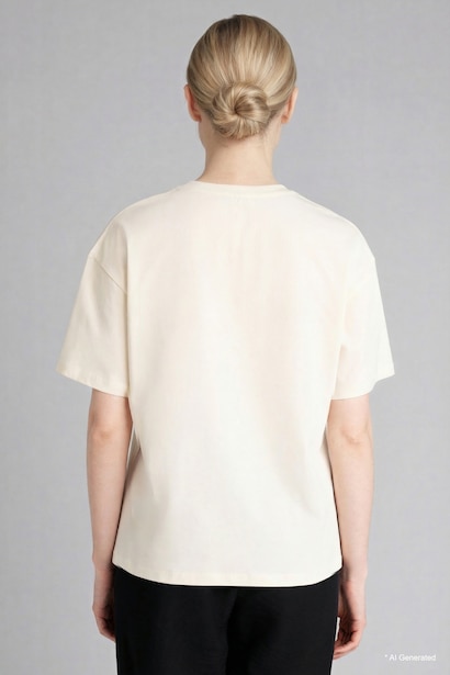 Relax Fit Crew Neck Patterned Cotton T-Shirt
