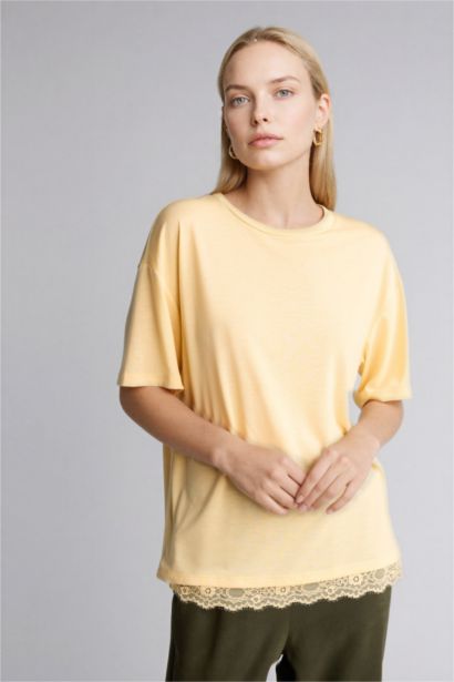 Relax Fıt Bisiklet Yaka Kısa Kollu Tişört