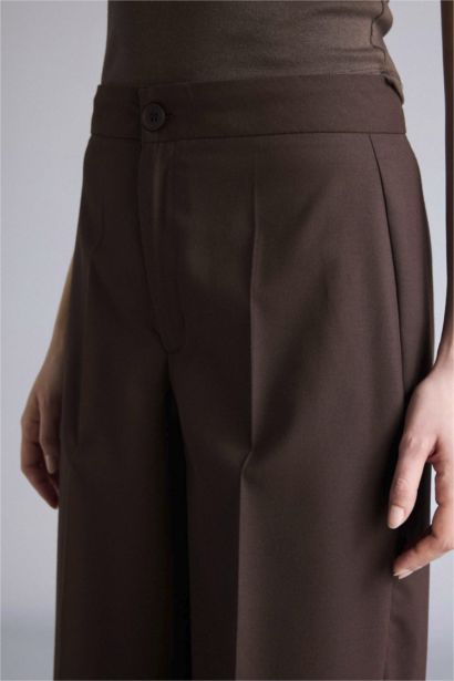 بنطلون وايد ليج برجل واسع وجيب