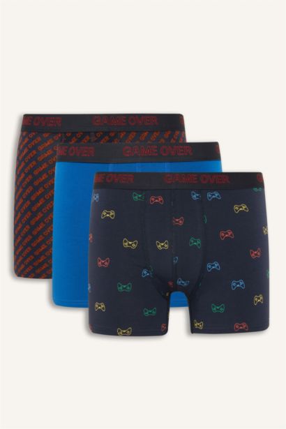 Regular Fıt Desenli 3'lü Boxer