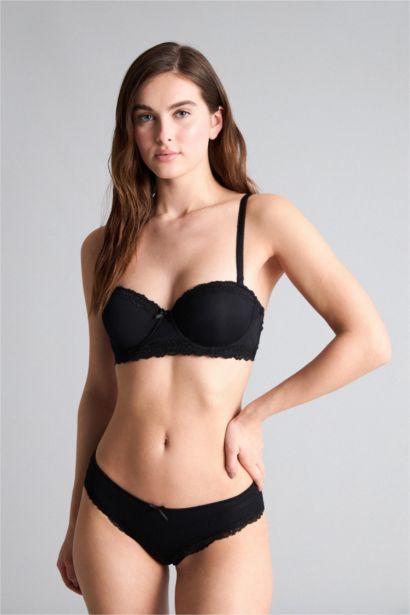 Lace Detail Micro Half Padded Underwired Bra