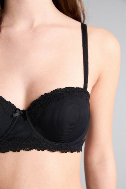 Lace Detail Micro Half Padded Underwired Bra