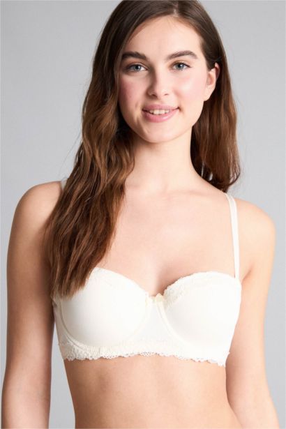 Lace Detail Micro Half Padded Underwired Bra