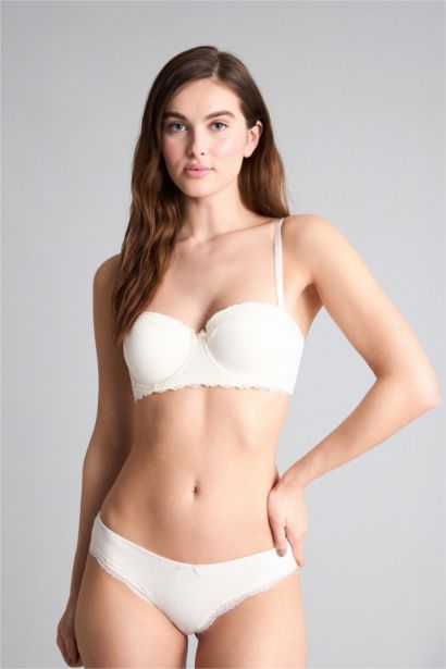 Lace Detail Micro Half Padded Underwired Bra