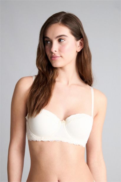 Lace Detail Micro Half Padded Underwired Bra
