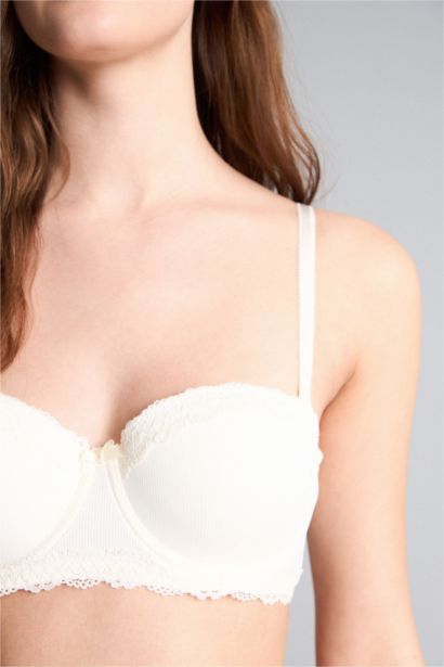 Lace Detail Micro Half Padded Underwired Bra