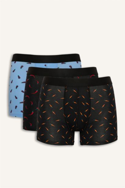 Regular Fit Vegetable Print 3 Piece Boxers