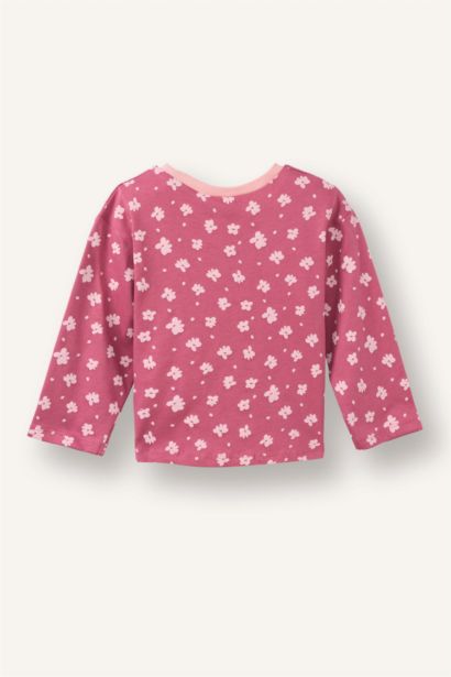 Baby Girl Regular Fit Crew Neck Floral Cotton T-Shirt