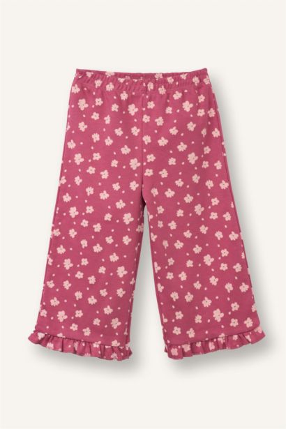 Baby Girl Wide Leg Ruffled Floral Trousers
