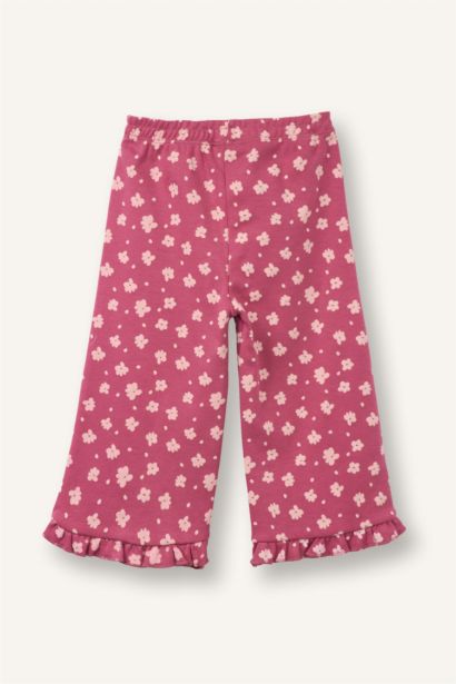 Baby Girl Wide Leg Ruffled Floral Trousers