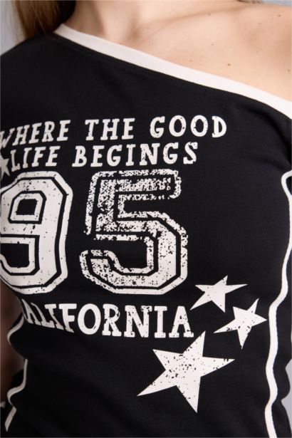 Kısa kollu Ribana Baskılı Tişört