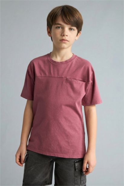 New Regular Fıt Bisiklet Yaka Kısa Kollu Tişört Erkek Çocuk