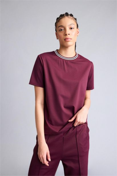 Standard Fit поло жағалы спорттық жібек қысқа жеңді поло футболка