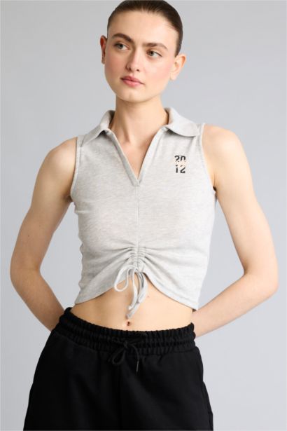 Slim Fit Ribana Polo Collar Sleeveless Brooklyn Nets Licensed Tank Top