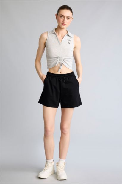 Slim Fit Ribana Polo Collar Sleeveless Brooklyn Nets Licensed Tank Top