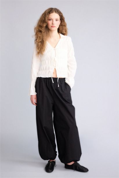 Regular Fit Shirt Collar Long Sleeve Blouse