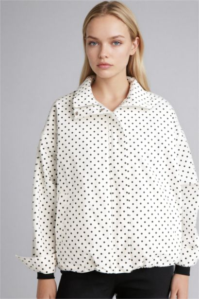 Grandad Collar Poplin Taffeta Jacket