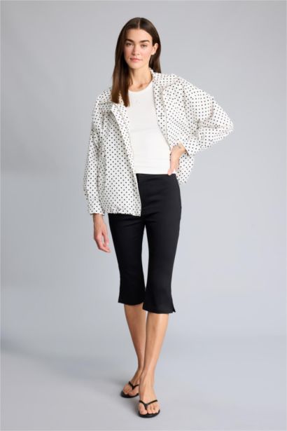 Veste en popeline à pois Col officier