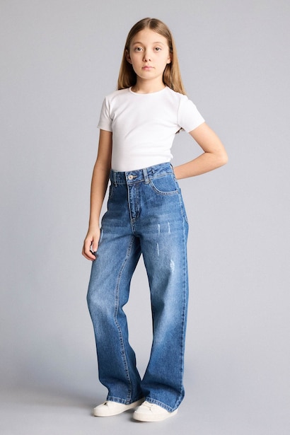 Girl Straight Wide Jeans