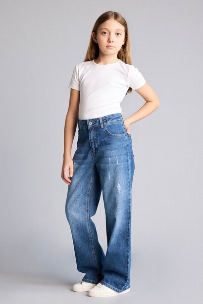 Girl Straight Wide Jeans