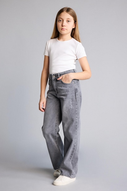 Girl Straight Wide Jeans