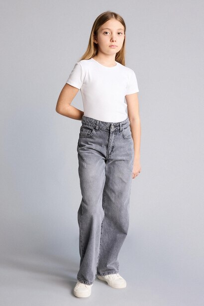 Girl Straight Wide Jeans