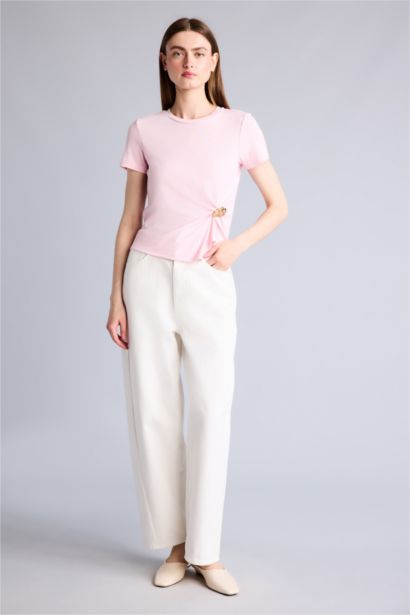 Slim Fit Kısa kollu Ribana Tişört