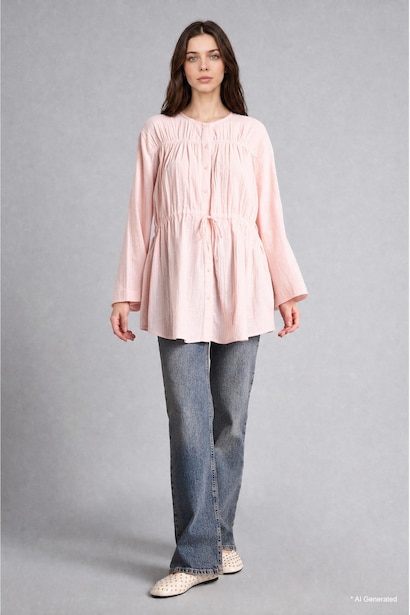 Regular Fit Wowen Fabrics Long Sleeve Tunic