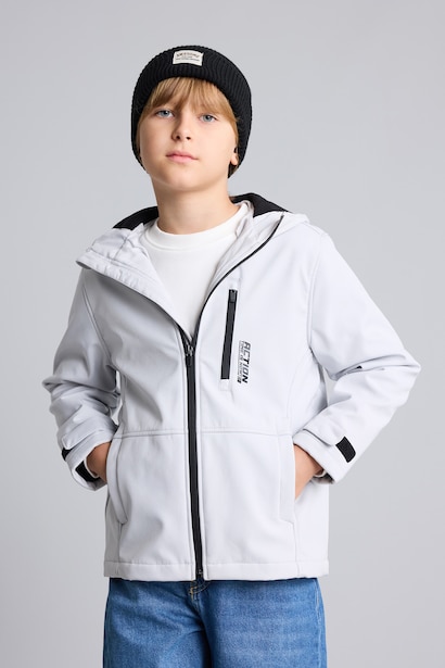 Boy Hooded Fleece Lined Raincoat