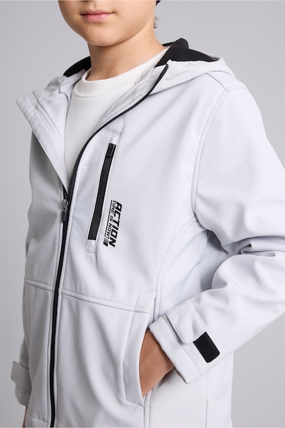 Boy Hooded Fleece Lined Raincoat