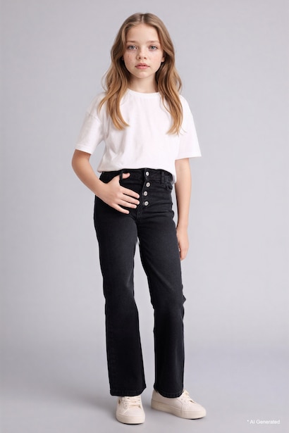 Bootcut Fit Jean Kız Çocuk