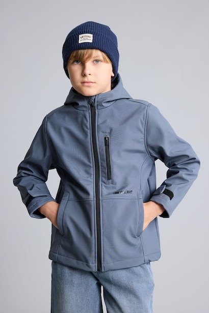 Boy Hooded Fleece Lined Raincoat