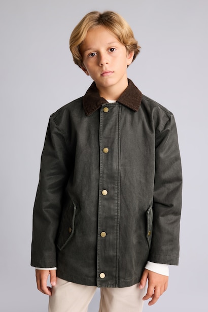 Boy Polo Collar Cotton Lined Puffer Jacket