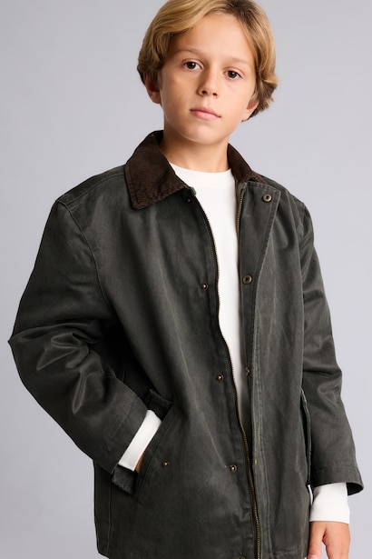Boy Polo Collar Cotton Lined Puffer Jacket
