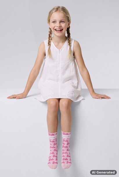 Girl Barbie Licensed 2 piece Long sock