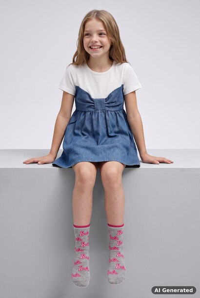 Girl Barbie Licensed 2 piece Long sock